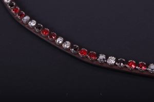 Naczółek do ogłowia PresTeq "FaySport ShineBright" brown/ burgundy