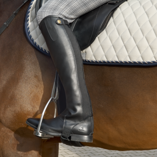 BUSSE Czapsy oficerkowe skórzane Soft czarny