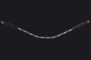 Naczółek do ogłowia PresTeq "FaySport ShineBright" black/emerald