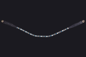 Naczółek do ogłowia PresTeq "FaySport ShineBright" black/steelblue