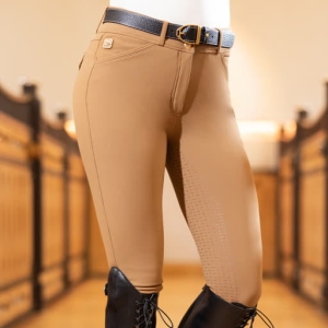 Bryczesy zimowe HKM "Marrakesh" AW2022 jasny brąz