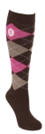 Skarpety Covalliero "Brescia Karo" brąz-różowy