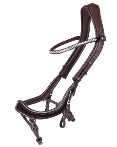 Ogłowie anatomiczne PresTeq "FaySport Glitter" brown 24h
