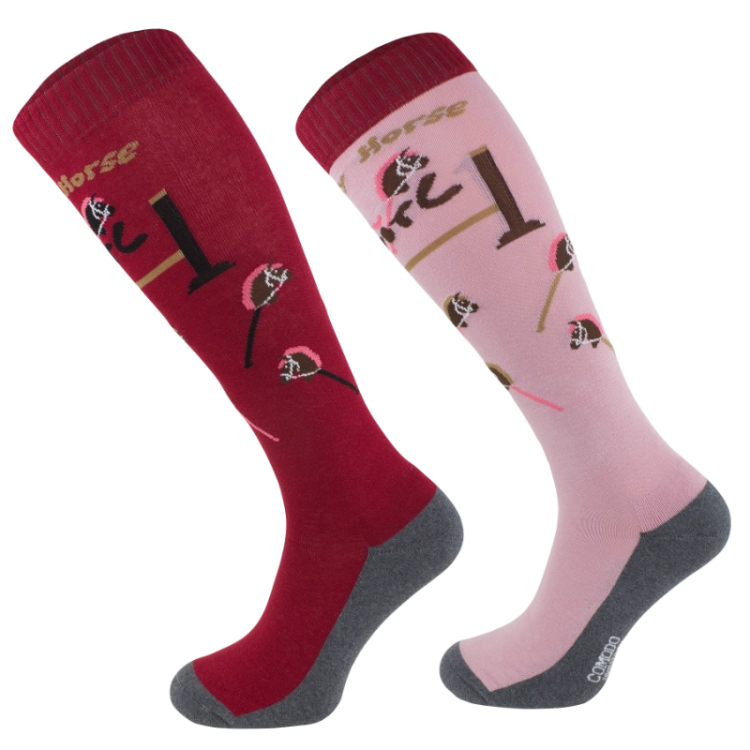 skarpety-Comodo-jezdzieckie-hobby-horse-bordo