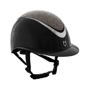 Kask EQUESTRO "Glossy Wide Visor Rhinestone" black/silver