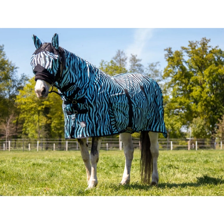 Derka siatkowa z kapturem HKM Zebra Aqua