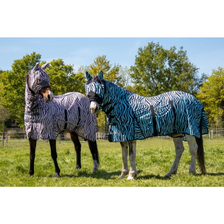 Derka siatkowa z kapturem HKM Zebra Aqua