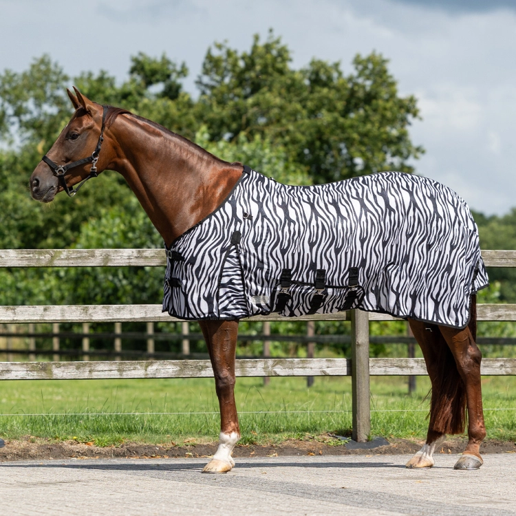 Derka siatkowa z kapturem i maską QHP Anti Fly zebra