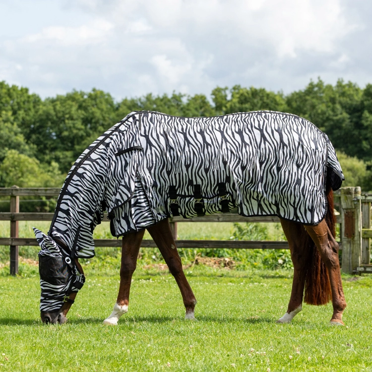 Derka siatkowa z kapturem i maską QHP Anti Fly zebra