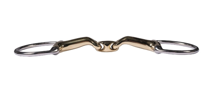 Wędzidło oliwkowe podwójnie łamane HKM High Curve 14 mm