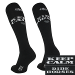Skarpety COMODO "Keep Calm Ride Horses" czarne