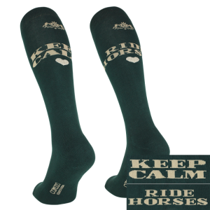 Skarpety COMODO "Keep Calm Ride Horses" deep green 24h