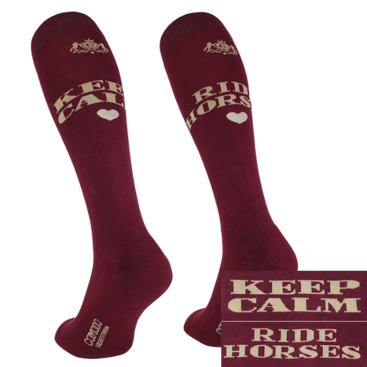 skarpety-podkolanowki-jezdzieckie-comodo-keep-calm-ride-horses-bordo.png