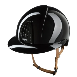 Kask KEP "Smart Nova Metal Polish Polo Visor" black beige chinstrap
