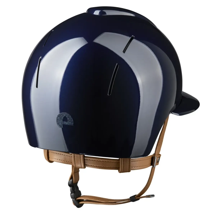 Kask-KEP-Smart-Nova-Metal-Polish-Black-Star-Polo-Visor-blue-beige-chinstrap-02.webp