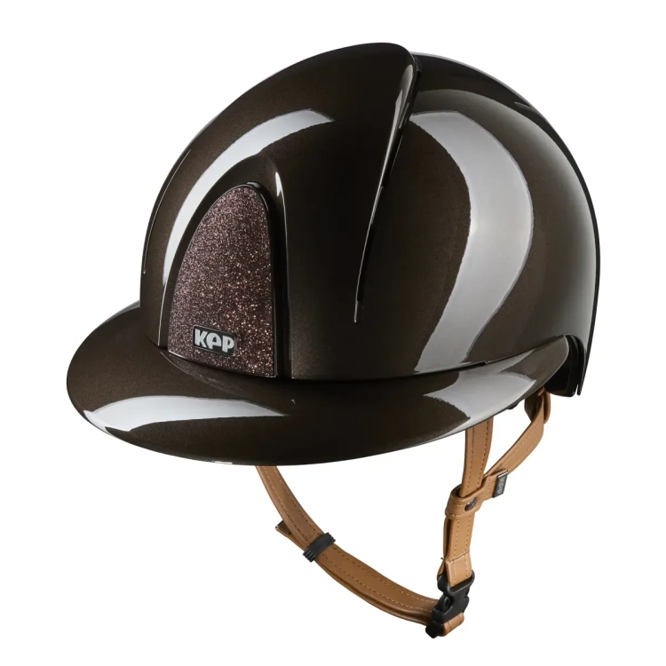 Kask-KEP-Smart-Nova-Metal-Polish-Black-Star-Polo-Visor-brown-beige-chinstrap-01.webp