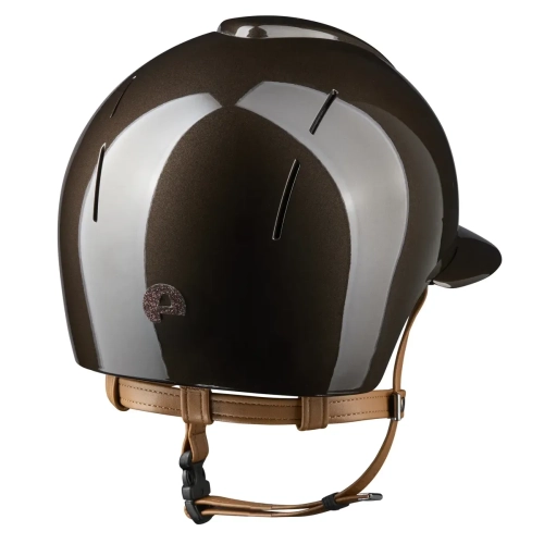 Kask-KEP-Smart-Nova-Metal-Polish-Black-Star-Polo-Visor-brown-beige-chinstrap-02.webp