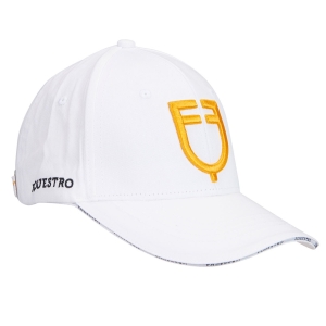Czapka z daszkiem EQUESTRO "Baseball Cap" white-yellow