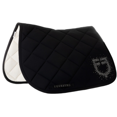 Czaprak-EQUESTRO-Rhinestone-Logo-black-black-2