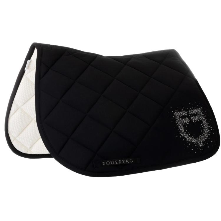 Czaprak-EQUESTRO-Rhinestone-Logo-black-black-2