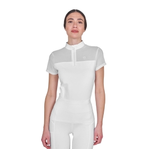 Koszulka konkursowa EQUESTRO "Training Polo With Mesh" SS2026 white-white