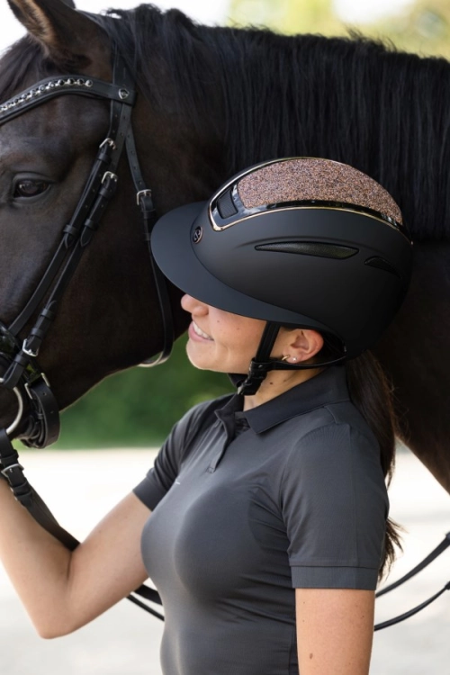 Kask jeździecki Covalliero Elite Polo Rose Gold.jpg