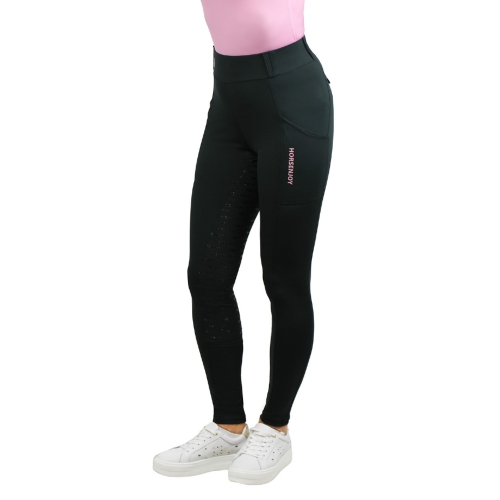 Bryczesy-legginsy-letnie-HorsEnjoy-Born-To-Ride-czarno-rozowe-1