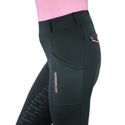 Bryczesy-legginsy-letnie-HorsEnjoy-Born-To-Ride-czarno-rozowe-2