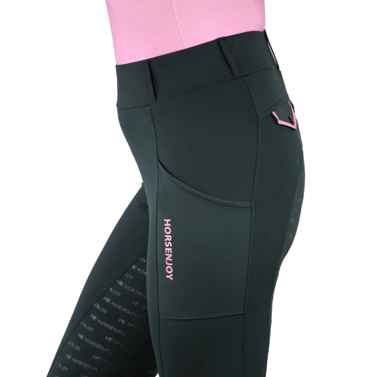 Bryczesy-legginsy-letnie-HorsEnjoy-Born-To-Ride-czarno-rozowe-2