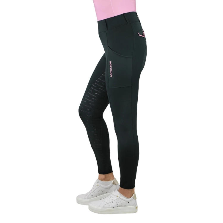Bryczesy-legginsy-letnie-HorsEnjoy-Born-To-Ride-czarno-rozowe-3