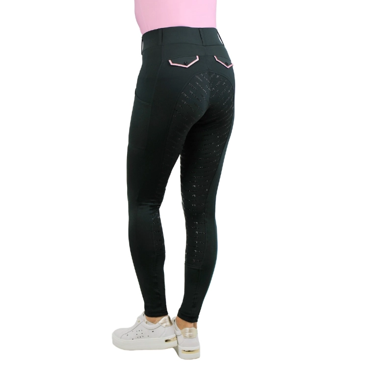 Bryczesy-legginsy-letnie-HorsEnjoy-Born-To-Ride-czarno-rozowe-4