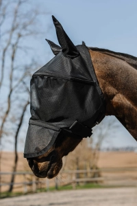 Maska przeciw owadom z filtrem UV EquiTheme "Protec" czarna