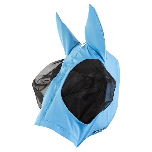 Maska-przeciw-owadom-BR-Fly-Mask-with-Zipper-Lycra-azure-blue-01