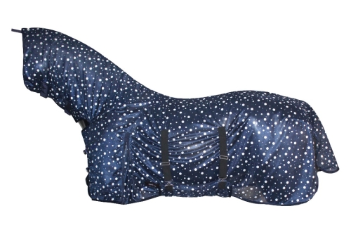 Derka siatkowa z kapturem HORKA Anti Fly Rug blue-white