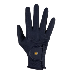 Rękawiczki EQUESTRO "Synthetic Leather" granatowe