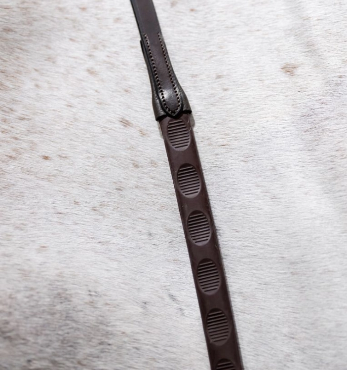 Wodze gumowe HORSEWARE Thumb Grip Rubber brązowe