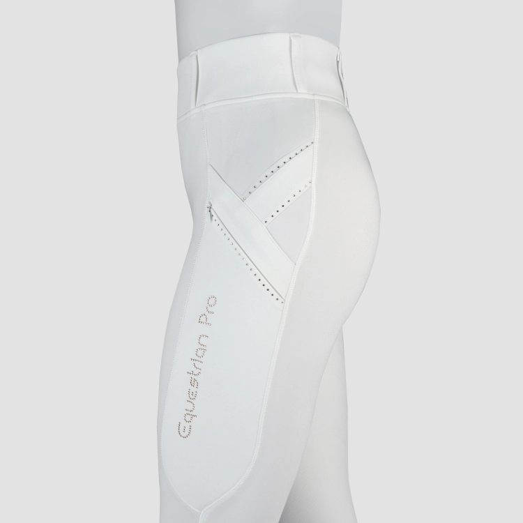 Bryczesy legginsy dziecięce Horka Momentum Junior białe-rose gold