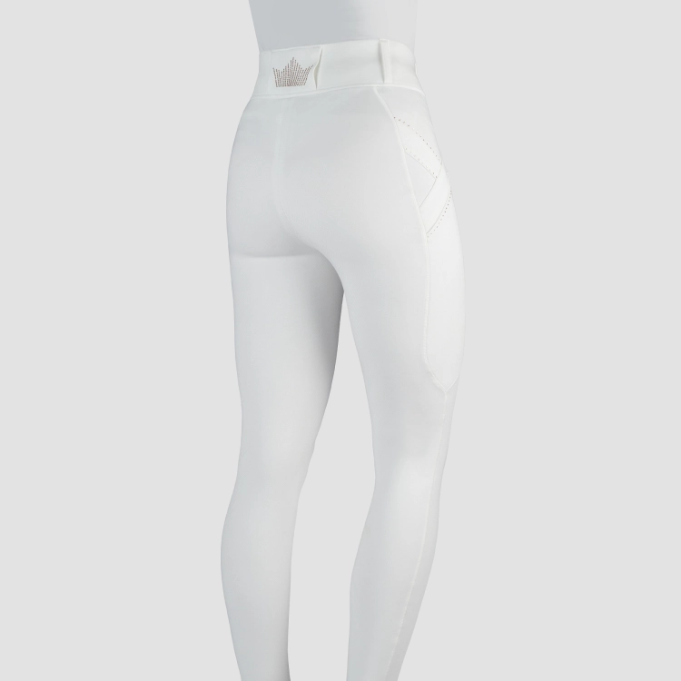 Bryczesy legginsy dziecięce Horka Momentum Junior białe-rose gold
