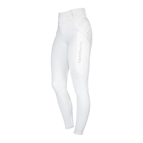 Bryczesy legginsy dziecięce Horka Momentum Junior białe-rose gold