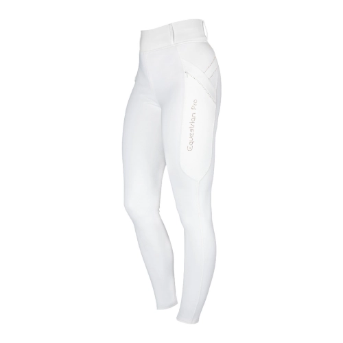 Bryczesy legginsy dziecięce Horka Momentum Junior białe-rose gold