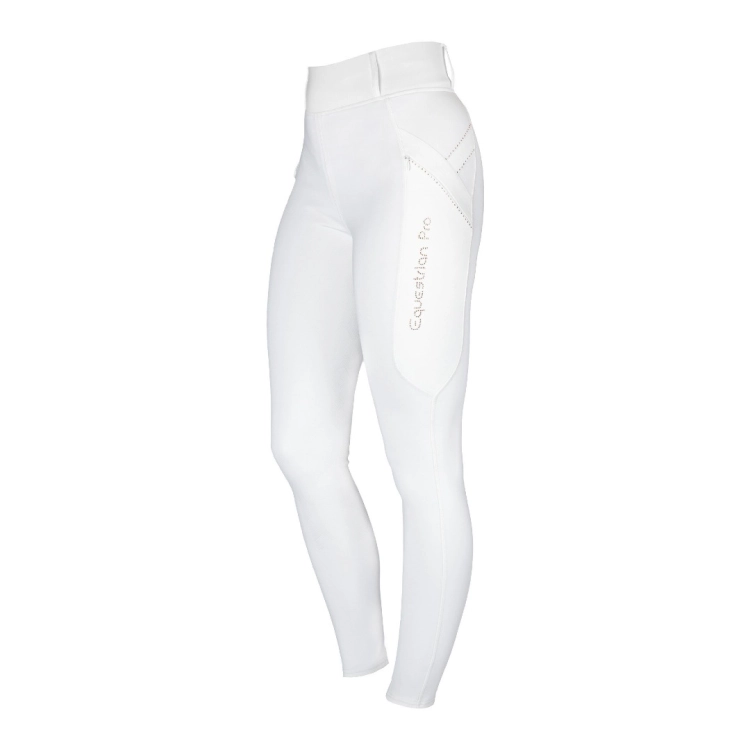 Bryczesy legginsy dziecięce Horka Momentum Junior białe-rose gold