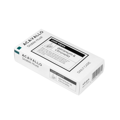Chusteczki przeciw owadom ACAVALLO Stable Ritual Daily Care Citronella Geranium Wipes 40szt
