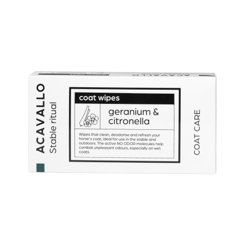 Chusteczki przeciw owadom ACAVALLO Stable Ritual Daily Care Citronella Geranium Wipes 40szt