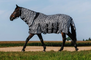 Derka siatkowa z kapturem RIDING WORLD "Belly Mesh Combo" zebra