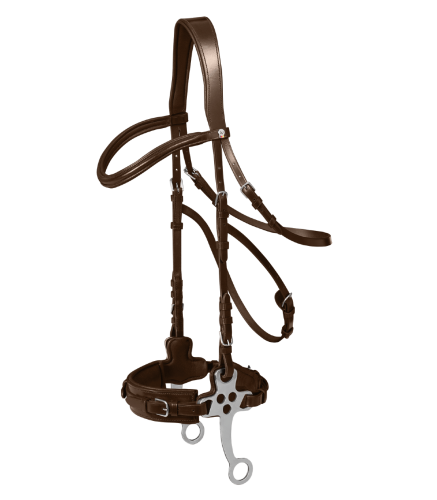 Oglowie-hackamore-WALDHAUSEN-X-Line-Hackamore-Bridle-brown-01