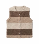 Kamizelka wełniana TORPOL "Stripe Wooly" cappuccino