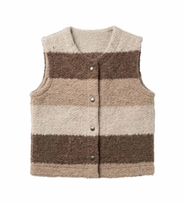 Kamizelka wełniana TORPOL "Stripe Wooly" cappuccino