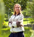 Kurtka bomberka wełniana TORPOL "Stripe Wooly" cappuccino