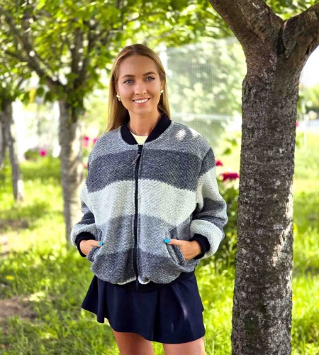 Kurtka-bomberka-welniana-TORPOL-Stripe-Wooly-szary-melanz-02
