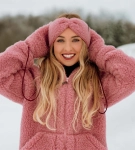 Opaska wełniana TORPOL "Wooly" pudrowy róż